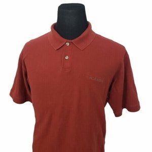 Columbia Short Sleeve Polo Shirt Large Red Spell Out Logo
